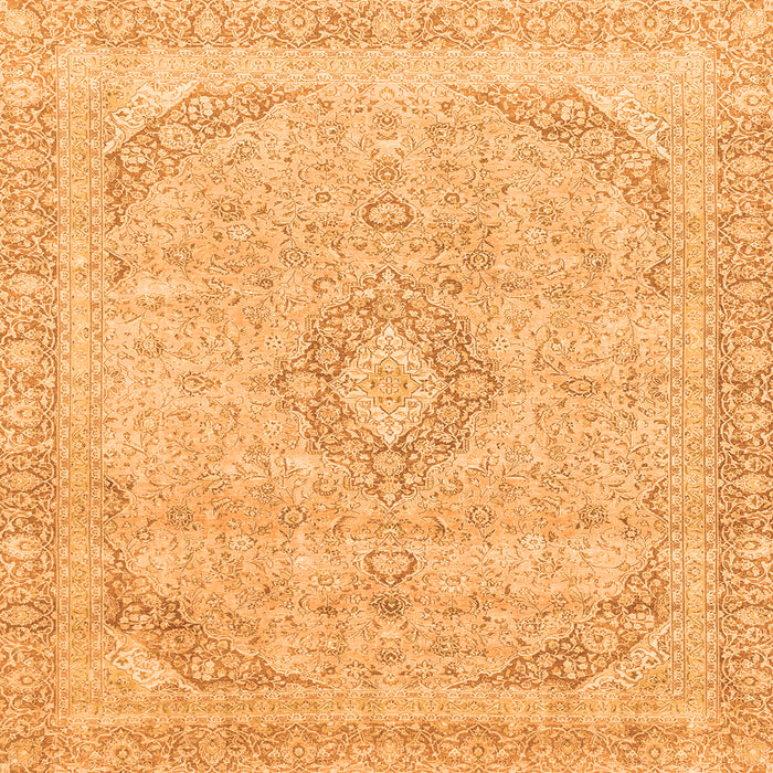 Square Machine Washable Abstract Orange Modern Area Rugs, wshabs2137org