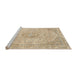 Sideview of Machine Washable Abstract Brown Rug, wshabs2138