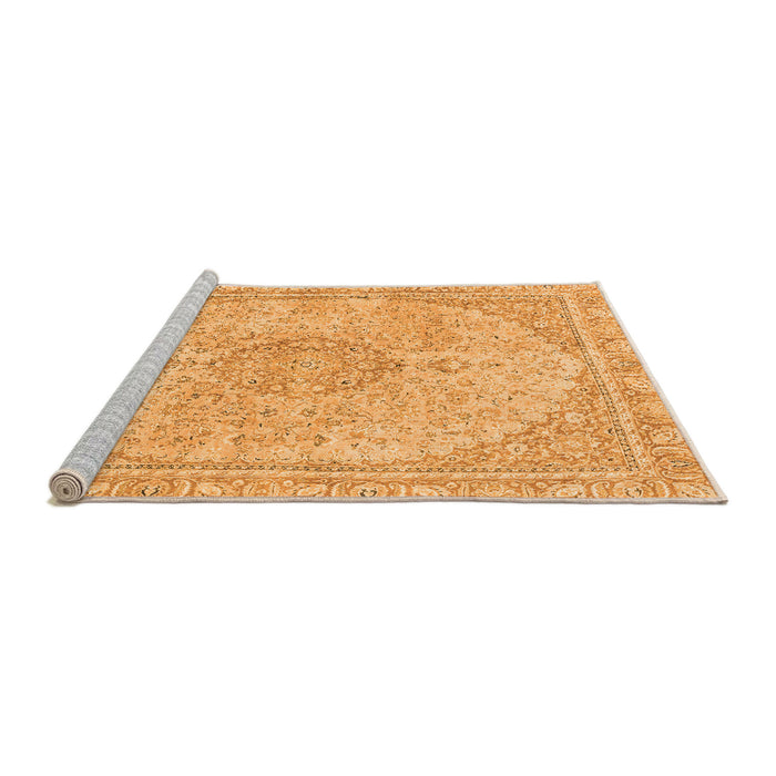 Sideview of Machine Washable Abstract Orange Modern Area Rugs, wshabs2138org