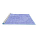 Sideview of Machine Washable Abstract Blue Modern Rug, wshabs2138blu