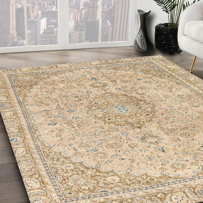 Abstract Brown Modern Rug in Family Room, abs2138