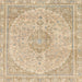 Square Abstract Brown Modern Rug, abs2138