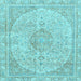 Square Abstract Light Blue Modern Rug, abs2138lblu