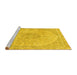 Sideview of Machine Washable Abstract Yellow Modern Rug, wshabs2138yw