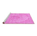 Sideview of Machine Washable Abstract Pink Modern Rug, wshabs2138pnk