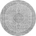 Round Abstract Gray Modern Rug, abs2138gry