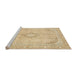 Sideview of Machine Washable Abstract Brown Gold Rug, wshabs2139