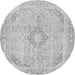 Round Abstract Gray Modern Rug, abs2139gry