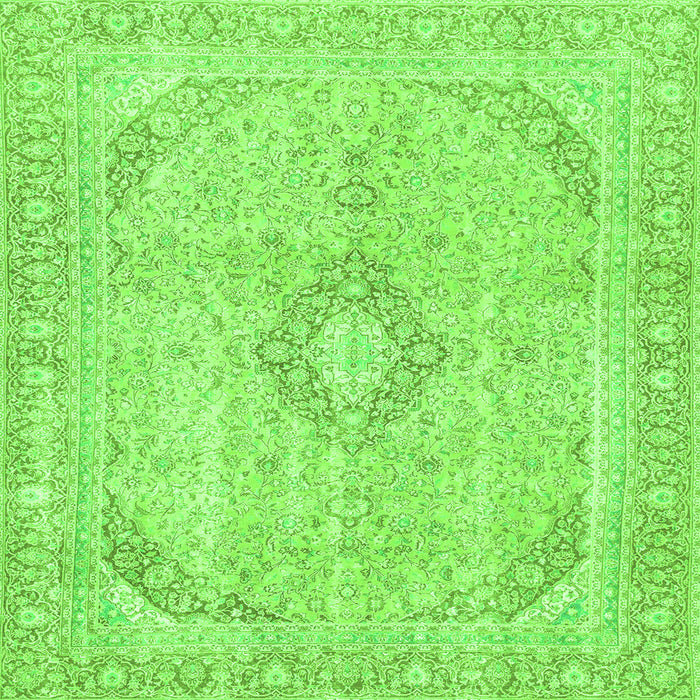 Square Abstract Green Modern Rug, abs2139grn