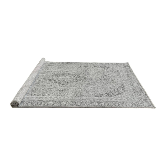 Sideview of Machine Washable Abstract Gray Modern Rug, wshabs2139gry