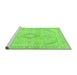 Sideview of Machine Washable Abstract Green Modern Area Rugs, wshabs2139grn