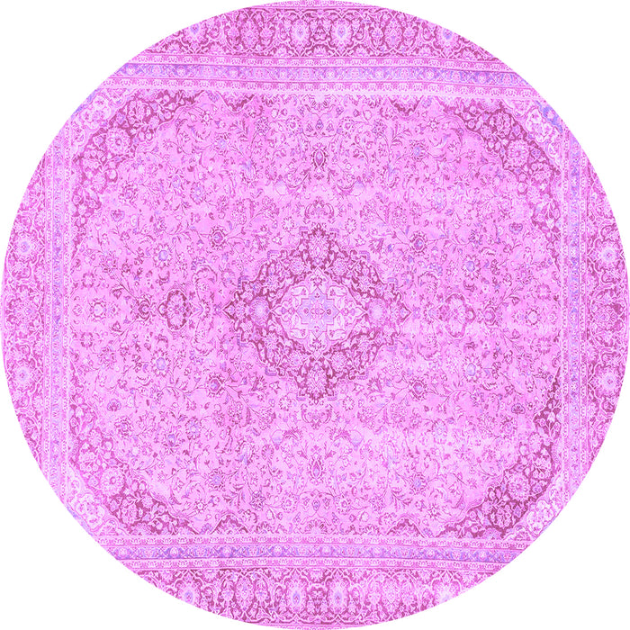 Round Abstract Purple Modern Rug, abs2139pur