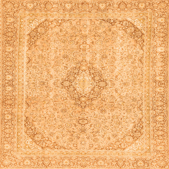 Square Machine Washable Abstract Orange Modern Area Rugs, wshabs2139org