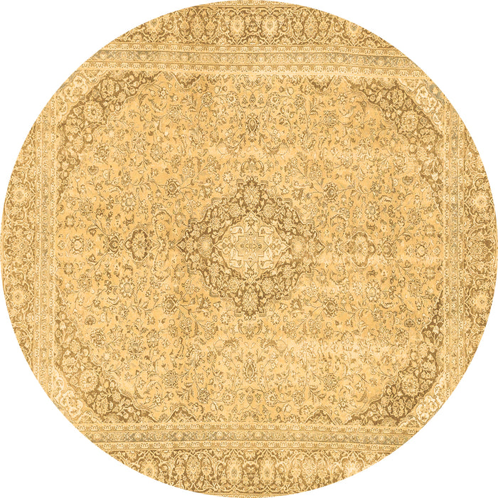 Round Abstract Brown Modern Rug, abs2139brn