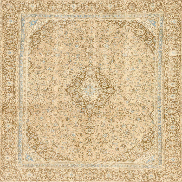 Square Abstract Brown Gold Modern Rug, abs2139
