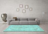 Machine Washable Abstract Light Blue Modern Rug, wshabs2139lblu