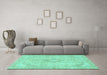 Machine Washable Abstract Turquoise Modern Area Rugs in a Living Room,, wshabs2139turq