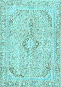 Abstract Light Blue Modern Rug, abs2139lblu