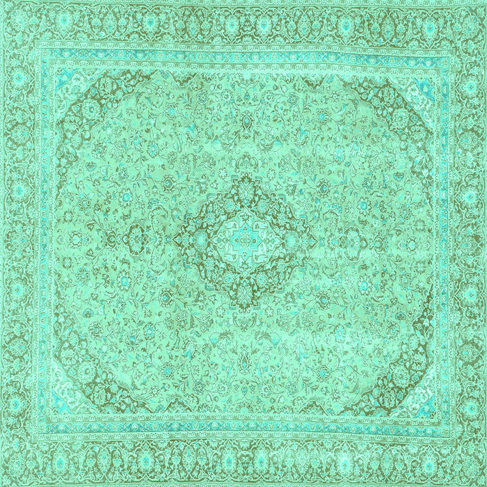 Square Abstract Turquoise Modern Rug, abs2139turq