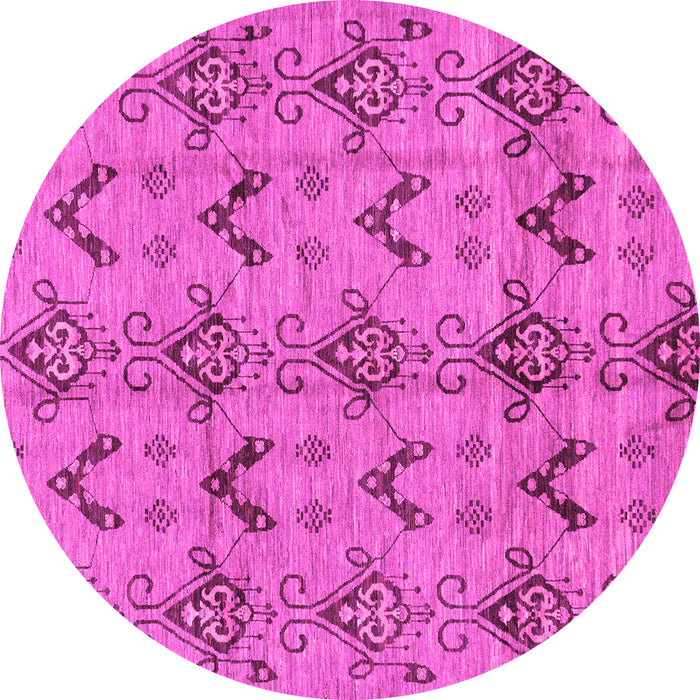 Round Abstract Pink Modern Rug, abs213pnk