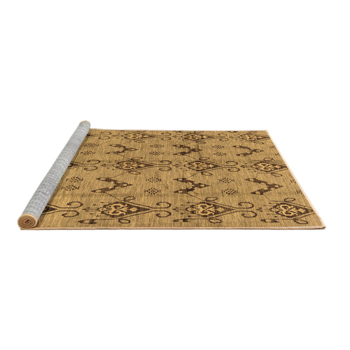 Sideview of Machine Washable Abstract Brown Modern Rug, wshabs213brn