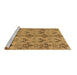 Sideview of Machine Washable Abstract Brown Modern Rug, wshabs213brn