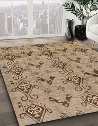 Abstract Brown Sand Brown Modern Rug, abs213