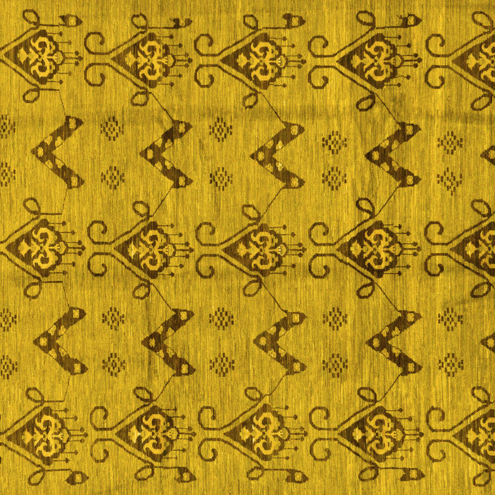 Square Machine Washable Abstract Yellow Modern Rug, wshabs213yw