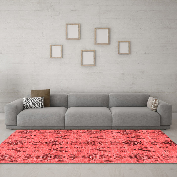 Modern Red Washable Rugs