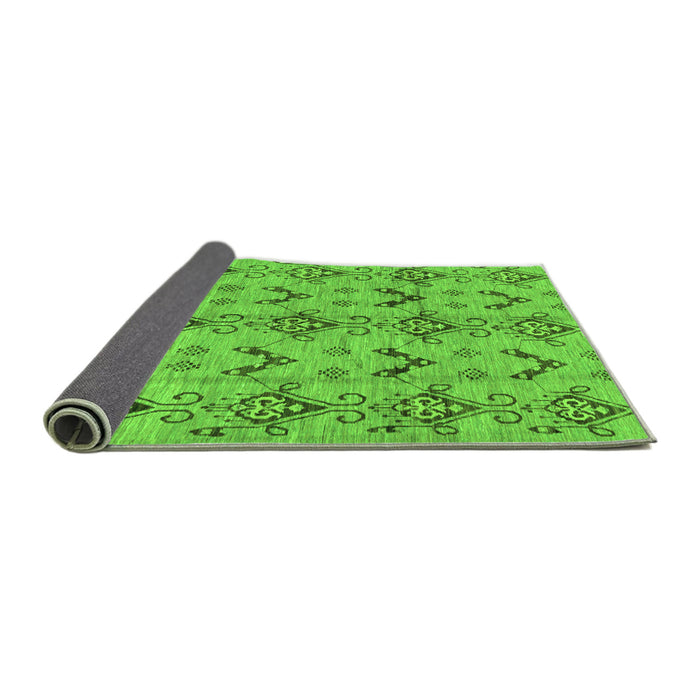 Sideview of Abstract Green Modern Rug, abs213grn