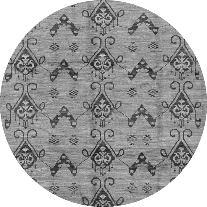 Round Machine Washable Abstract Gray Modern Rug, wshabs213gry