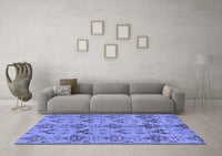 Machine Washable Abstract Blue Modern Rug, wshabs213blu