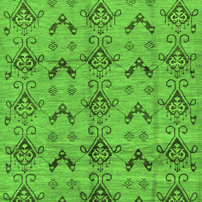 Square Machine Washable Abstract Green Modern Area Rugs, wshabs213grn
