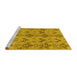 Sideview of Machine Washable Abstract Yellow Modern Rug, wshabs213yw