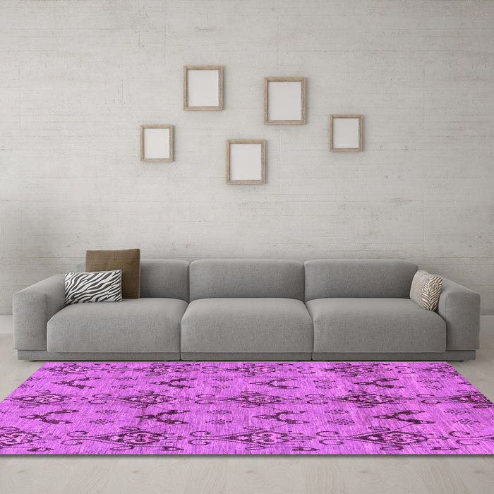 Machine Washable Abstract Purple Modern Area Rugs in a Living Room, wshabs213pur