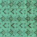 Square Abstract Turquoise Modern Rug, abs213turq