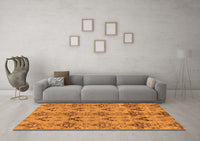 Machine Washable Abstract Orange Modern Rug, wshabs213org