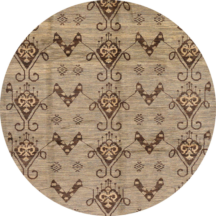 Round Machine Washable Abstract Brown Sand Brown Rug, wshabs213
