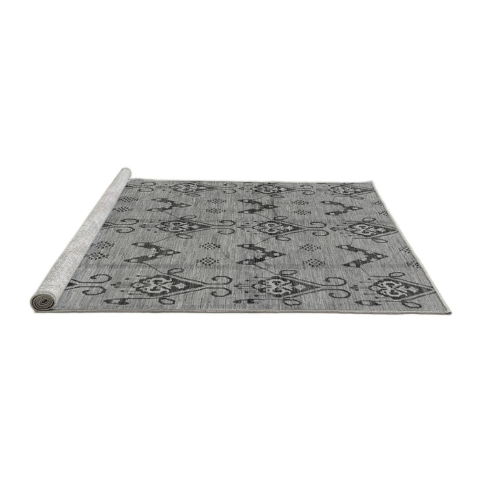 Sideview of Machine Washable Abstract Gray Modern Rug, wshabs213gry