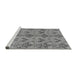 Sideview of Machine Washable Abstract Gray Modern Rug, wshabs213gry