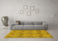 Machine Washable Abstract Yellow Modern Rug, wshabs213yw