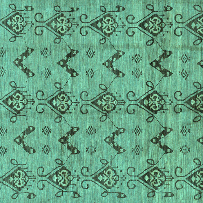 Square Machine Washable Abstract Turquoise Modern Area Rugs, wshabs213turq