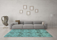 Machine Washable Abstract Light Blue Modern Rug, wshabs213lblu