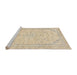 Sideview of Machine Washable Abstract Khaki Gold Rug, wshabs2140