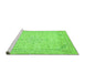 Sideview of Machine Washable Abstract Green Modern Area Rugs, wshabs2140grn