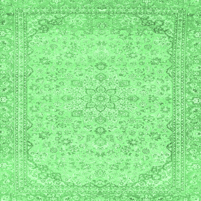 Square Abstract Emerald Green Modern Rug, abs2140emgrn