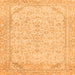 Square Machine Washable Abstract Orange Modern Area Rugs, wshabs2140org