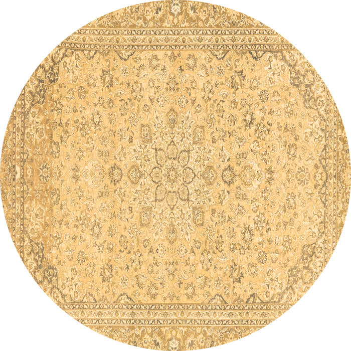 Round Abstract Brown Modern Rug, abs2140brn