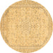 Round Abstract Brown Modern Rug, abs2140brn