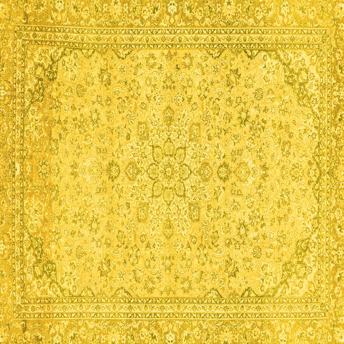 Square Machine Washable Abstract Yellow Modern Rug, wshabs2140yw